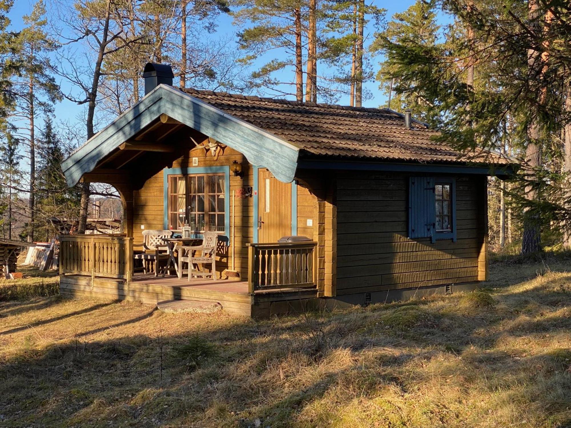 Timrad Stuga I Kanten Av Skogen Med Spa Moejlighet Mullsjo Bagian luar foto