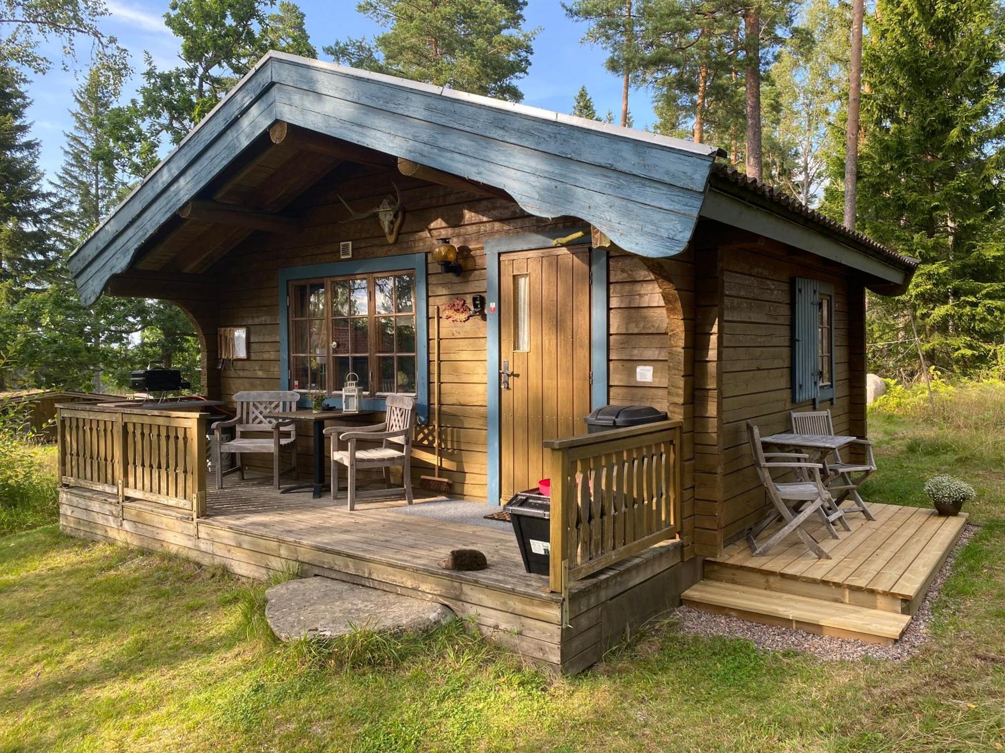 Timrad Stuga I Kanten Av Skogen Med Spa Moejlighet Mullsjo Bagian luar foto